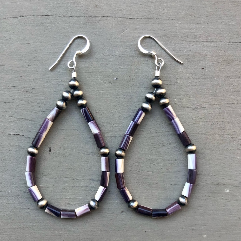 Wampum Quahog Desert Pearl Earrings
